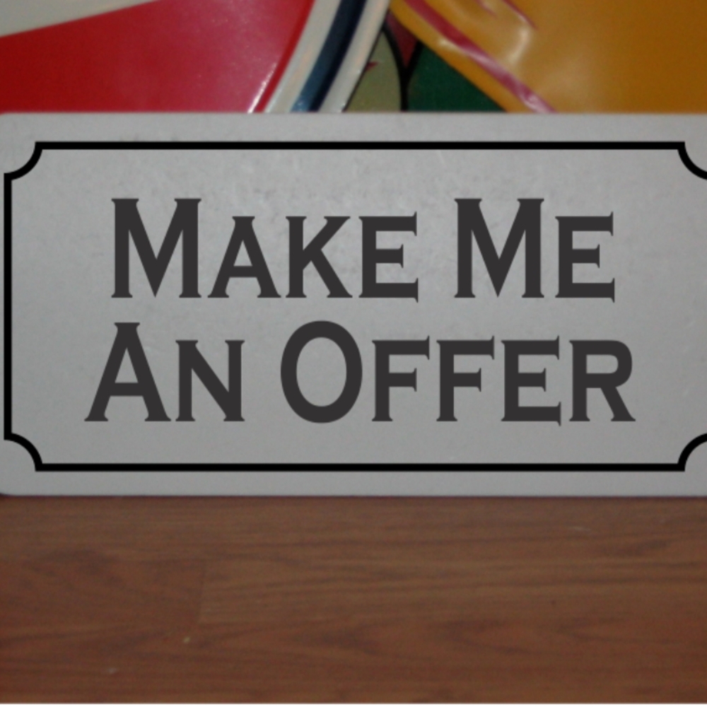 Decorative White and Black Office Sign